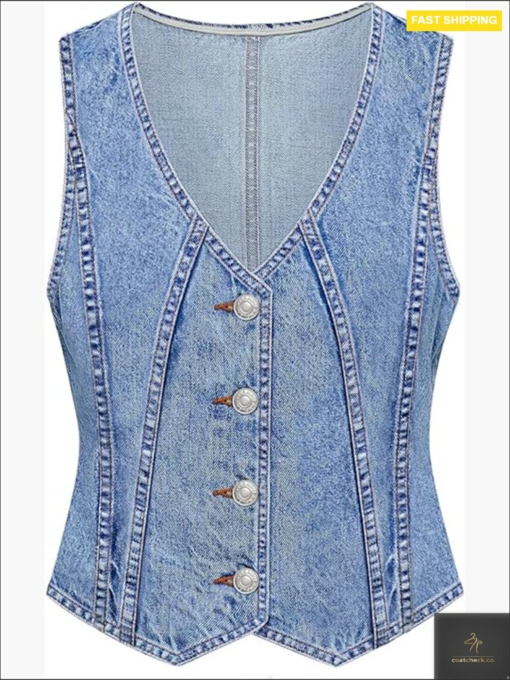 Denim Vest V Neck Sleeveless Button Down Classic Summer Outfit Top